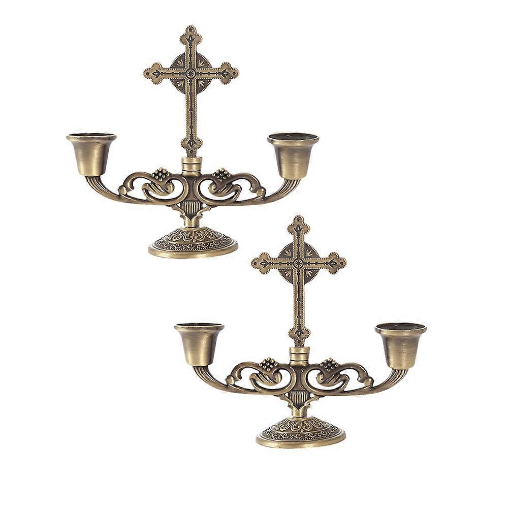 European Style Candlestick for Table Display 4Pcs Two Head Candle Holder