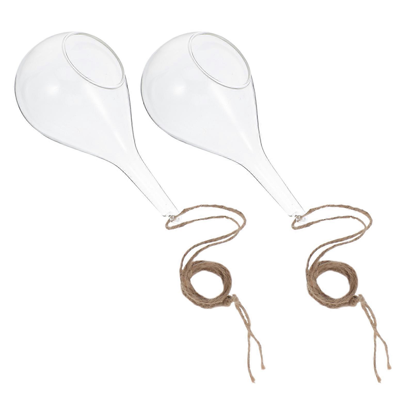 Glass Hydroponic Vase Hanging Planter for Decor 6Pcs Transparent Flowerpot