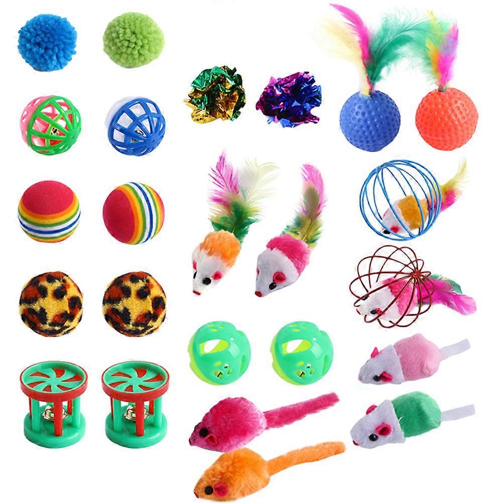 Kitten Toys Teasing Cat Ball Toy for Playing 72Pcs Assorted