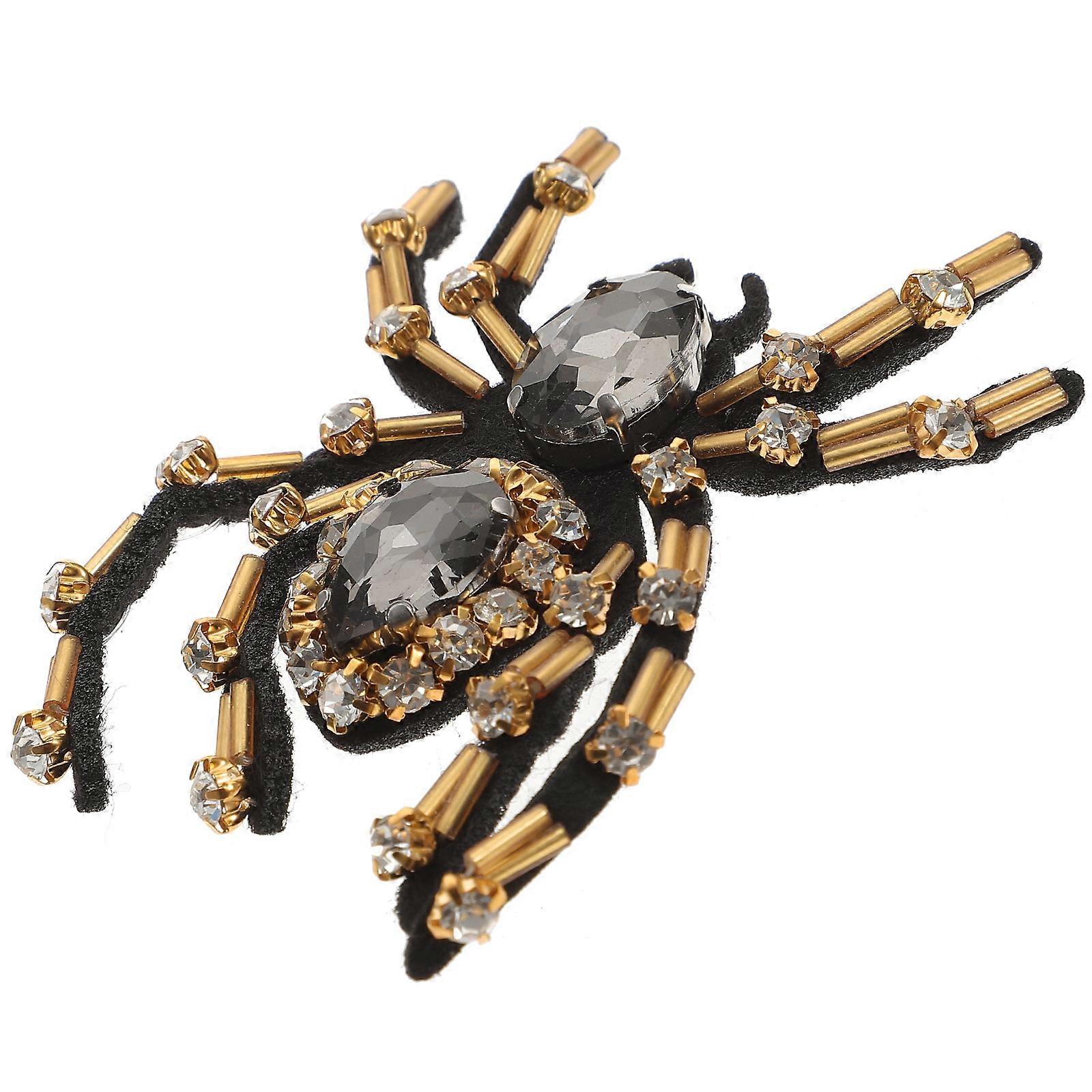 Rhinestone Patches Decor Spider Shape Garment Patch for DIY 5Pcs