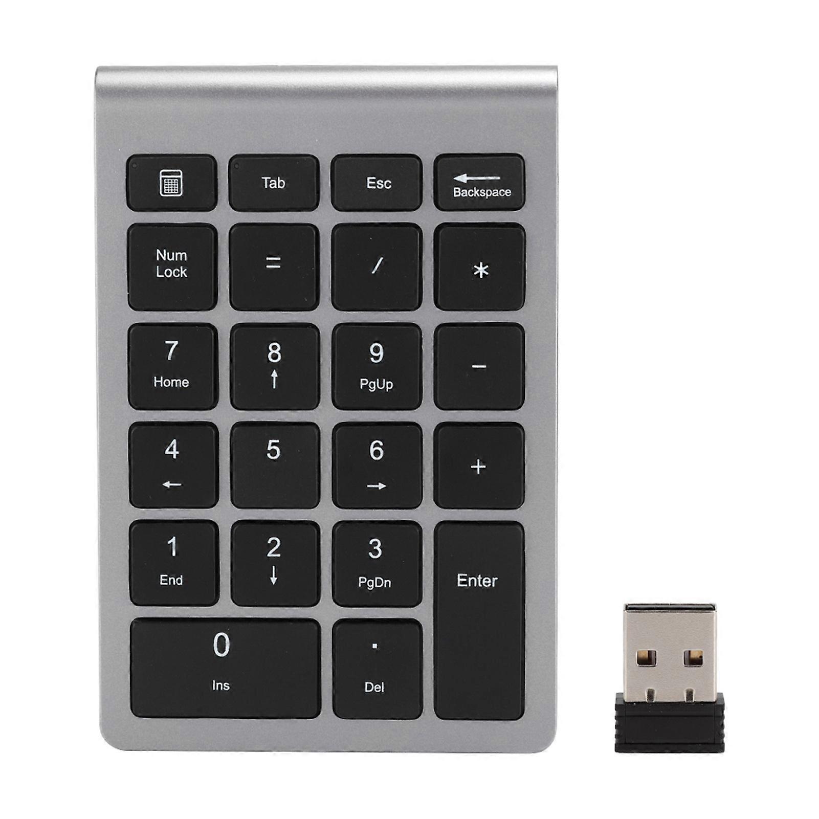 RF304 22 Keys Numeric Keypad USB 2.4G Wireless Mini Keyboard with ReceiverIron Grey