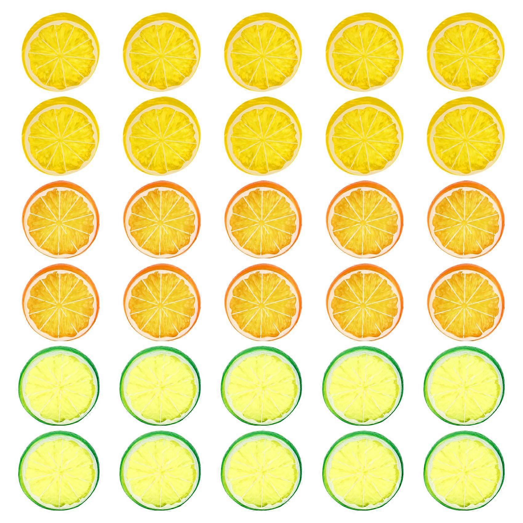 Artificial Lemon Slices, Artificial Fruit, Mini Lemon Slices, Plastic Fake Fruit Model, Party Weddin