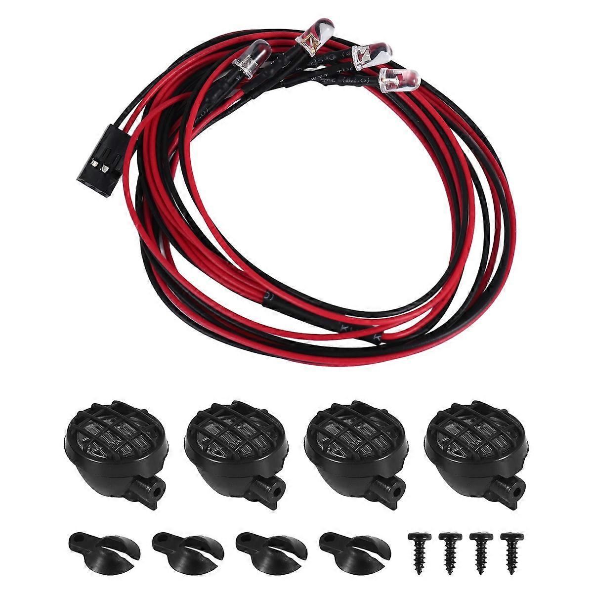 4 Led White Light with Lampshade for 1/10 Rc Crawler Accessory Rc Car Parts