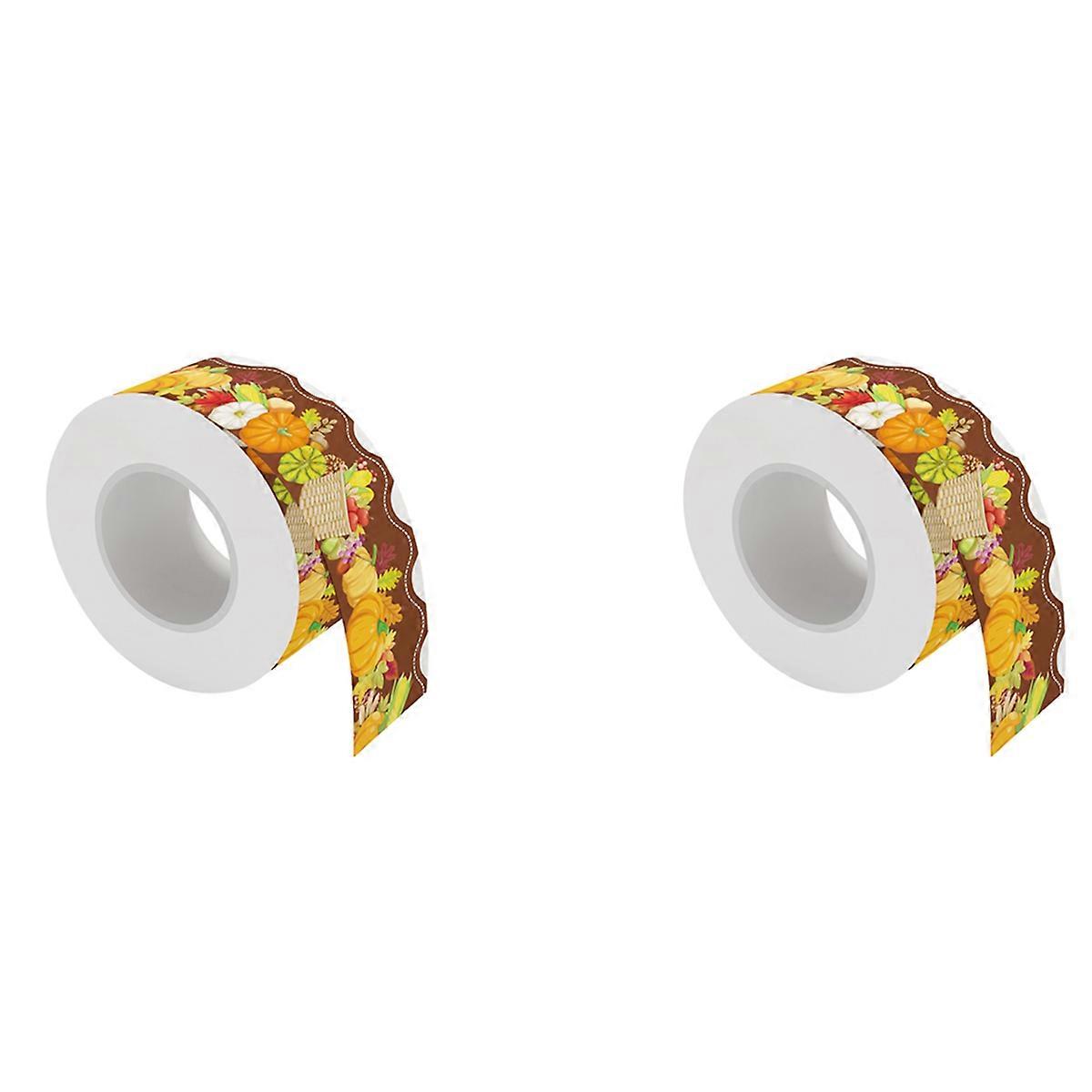 20M Thanksgiving Scalloped Sticker Board Borders Cork Board Width 7CM