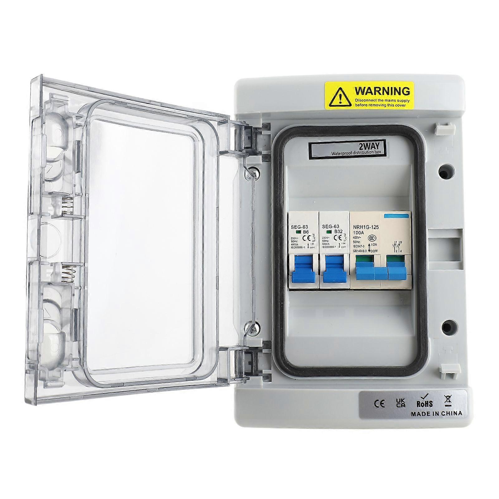 Water Proof Distribution Box ABS PC Circuit Breaker Distributions Protection Boxes for Garages 230V