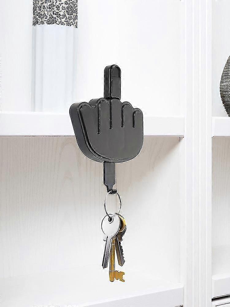 New Middle Finger Key Hanger, Middle Finger Hand Key Rack Holder Gesture Self Adhesive Key Hook