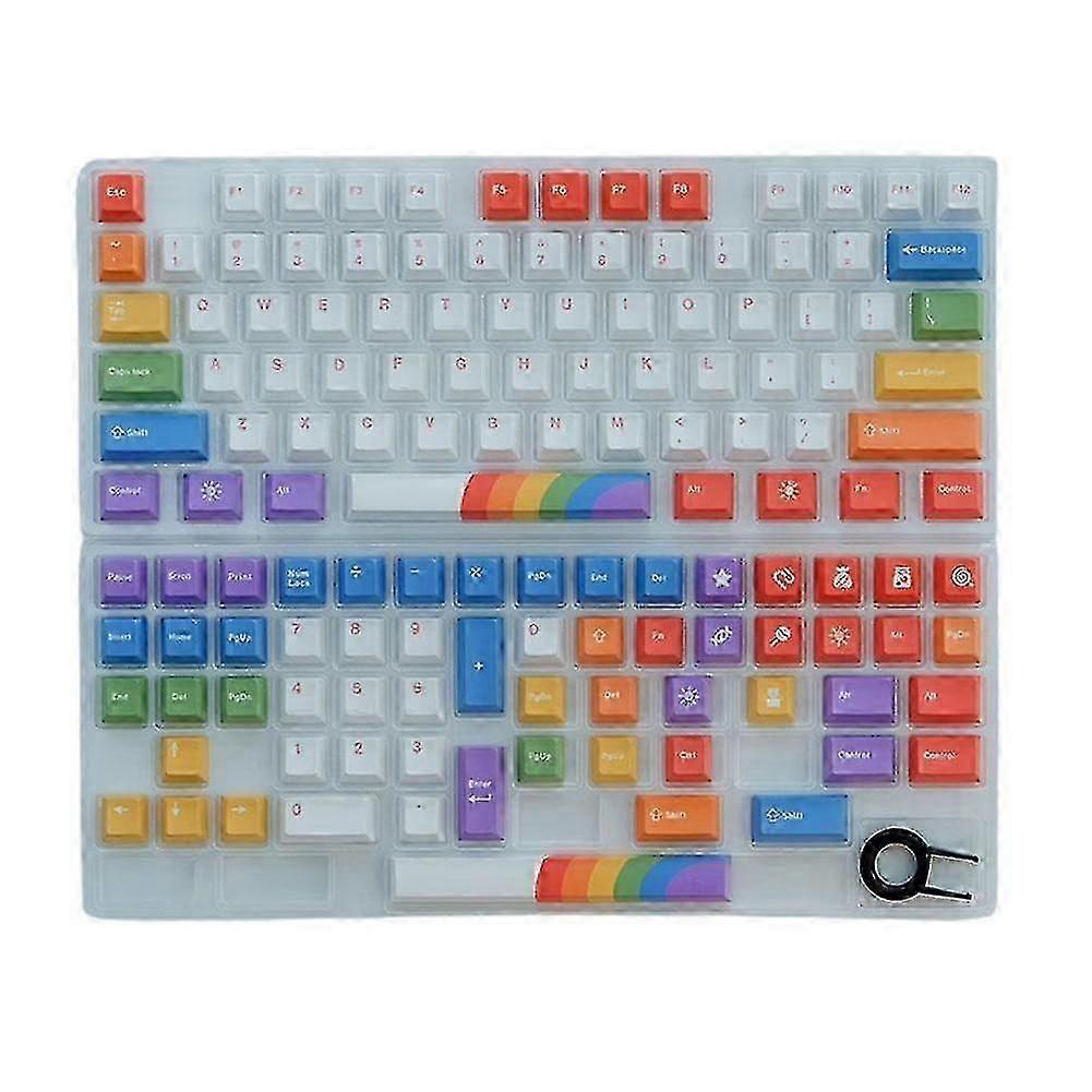 129 Key PBT Rainbow Keycap Thermal Sublimation Mechanical Keyboard Keycap