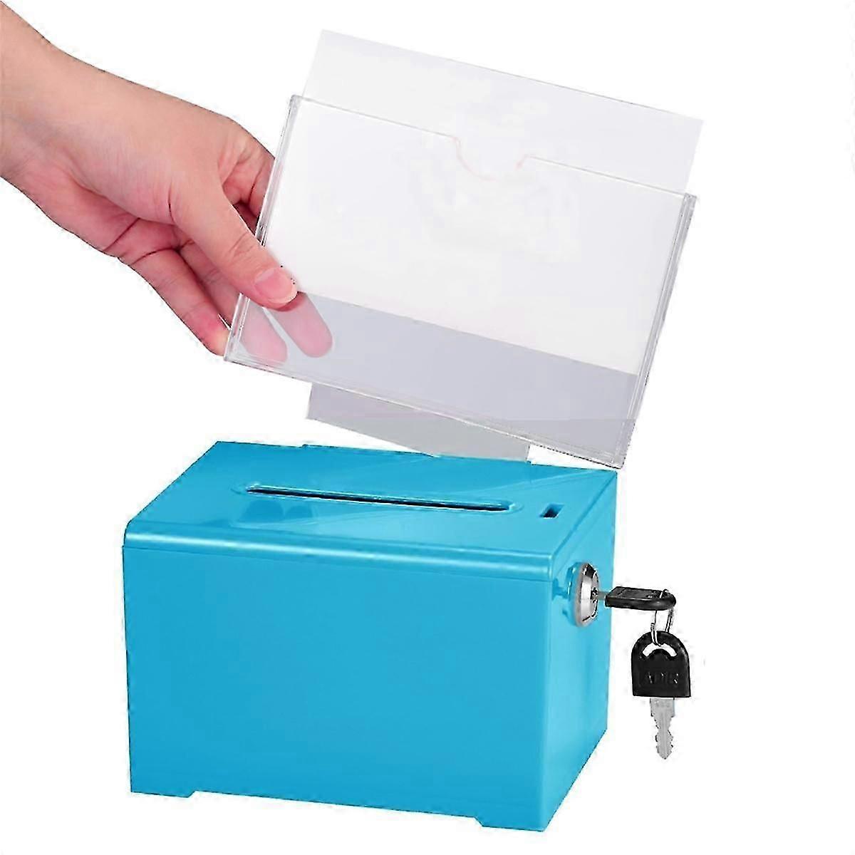 Acrylic donation box with lock and slot for secure suggestions