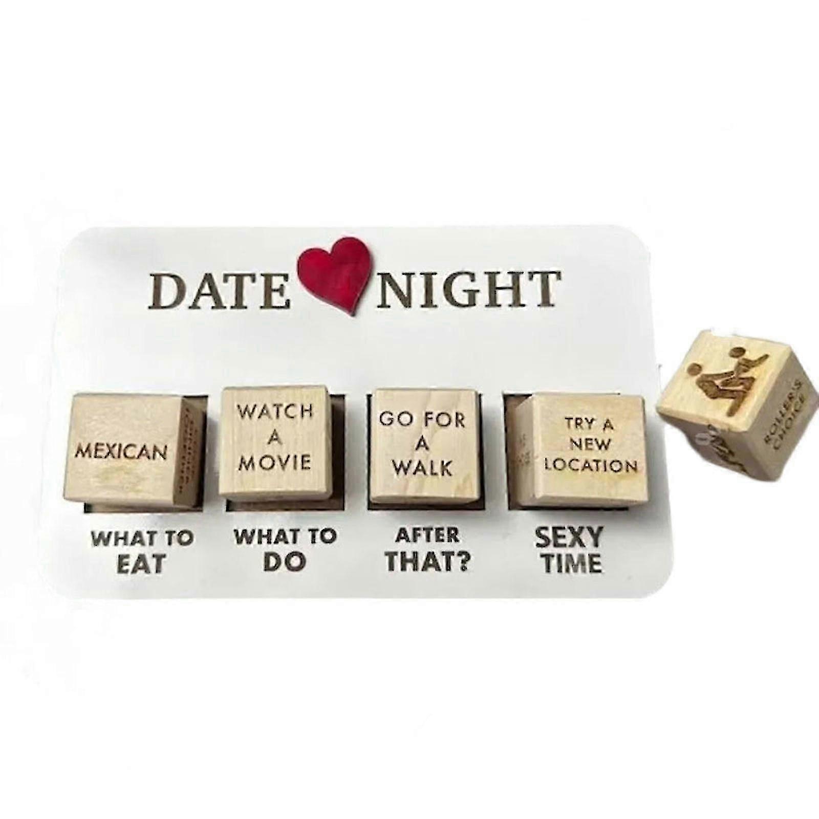 Date Night Dice Wooden Game for Couples