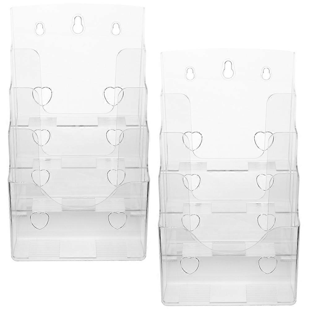 Transparent Magazine Holder for Document Organizing 4Pcs Brochure Display Stand