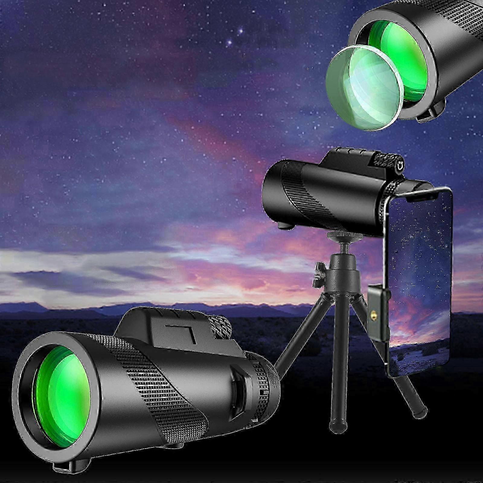 2025 80x100 Monocular Telescope With Phone Tripod For Adults High Power HD Waterproofs Portable Lightweight Monocular Scope