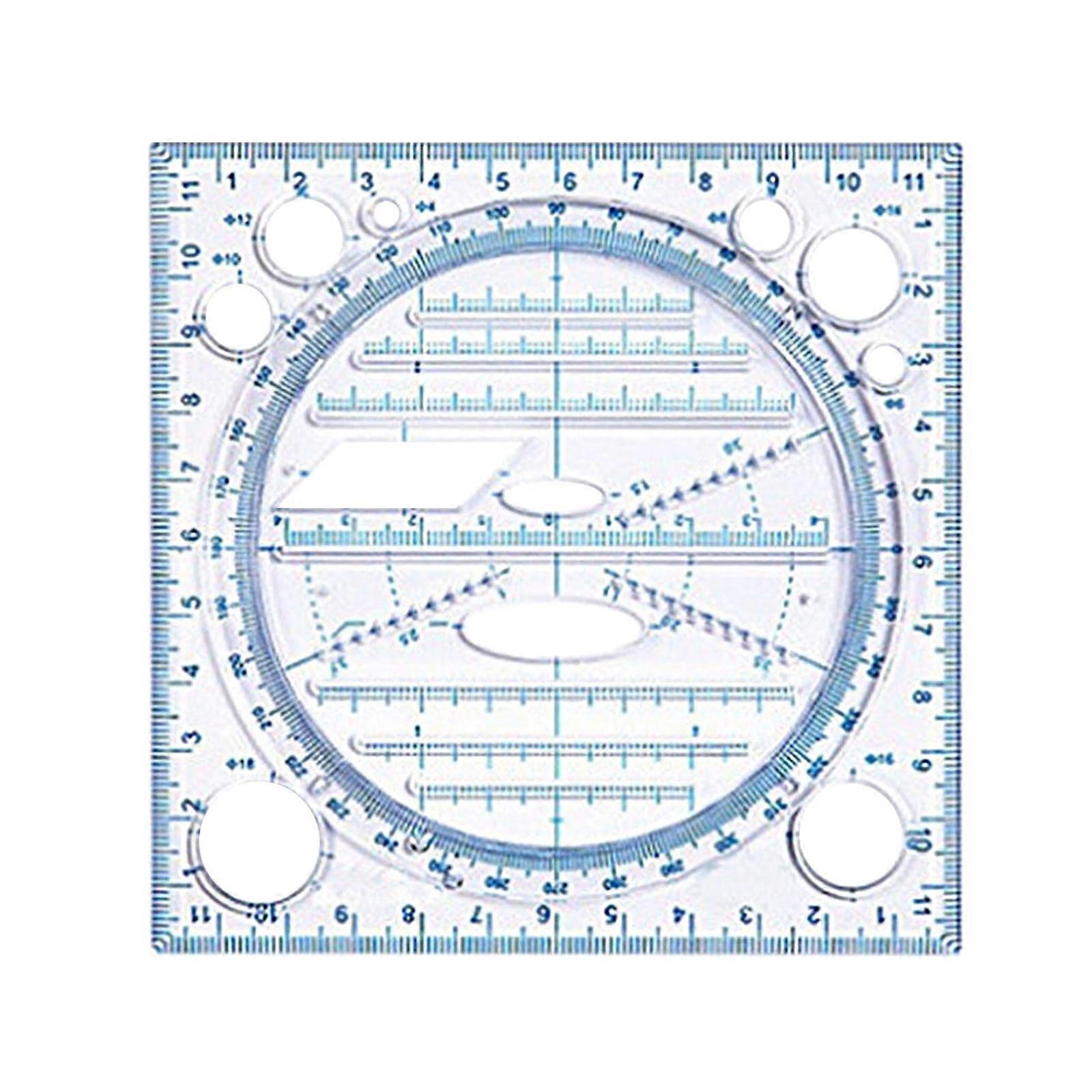 XIUH Tool Series Measuring Tools Multi Function Quickly Draw and Measuring Ruler Drawing Template Measuring Ruler (Blue)
