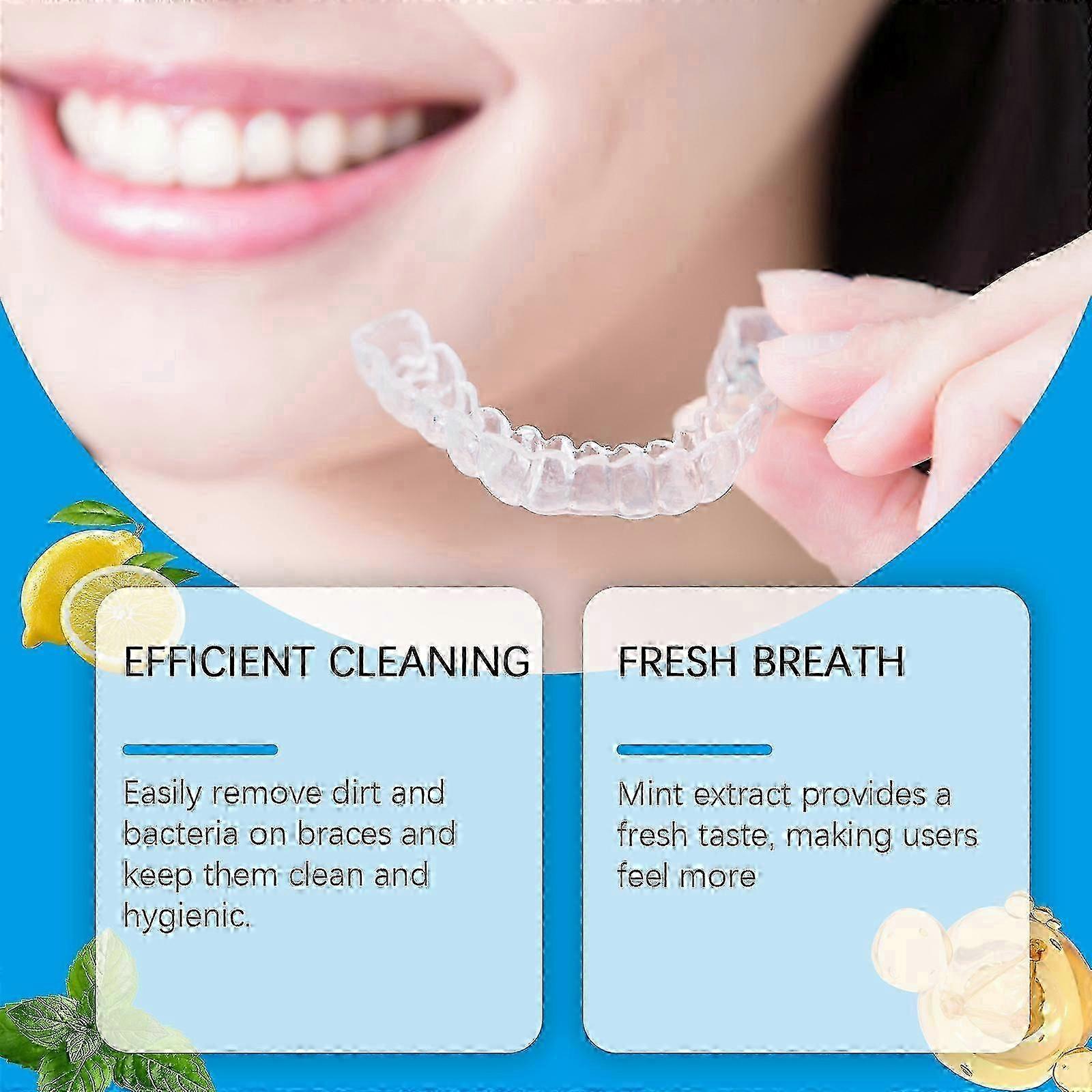 1-3X Cleaner Spray - Mint Flavored Retainer Clean Spray, Multi-Purpose Whitening Refreshing Foam for Aligners, Retainers, Mouth Guards, 30ml