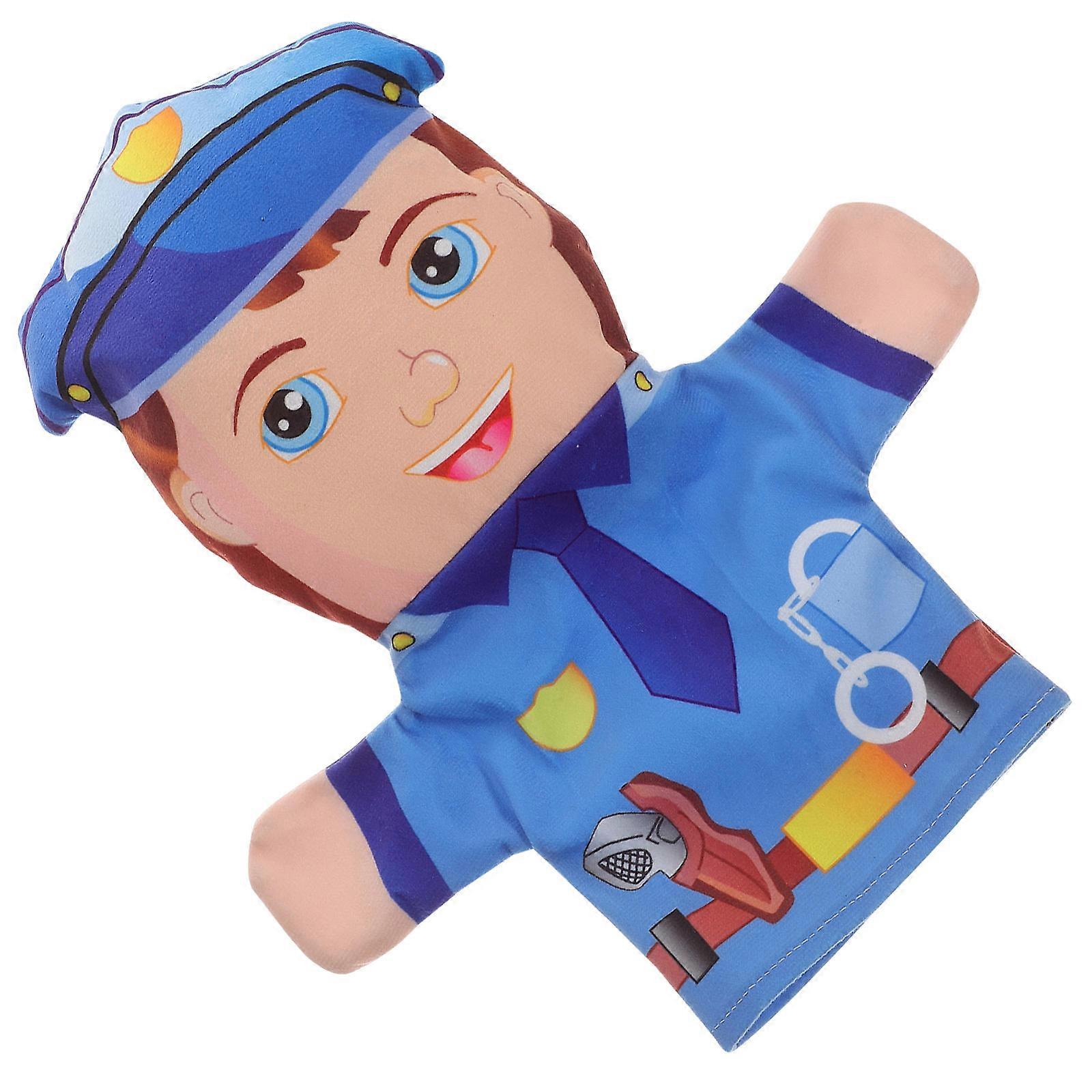 Stuffed Police Finger Puppet Interactive Toy for Kids Use