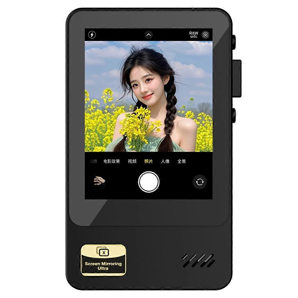Wireless Phone Magnetic Monitor Screens Device Phone Vlog Video Recording Screen Phone Rear Camera Selfie Black