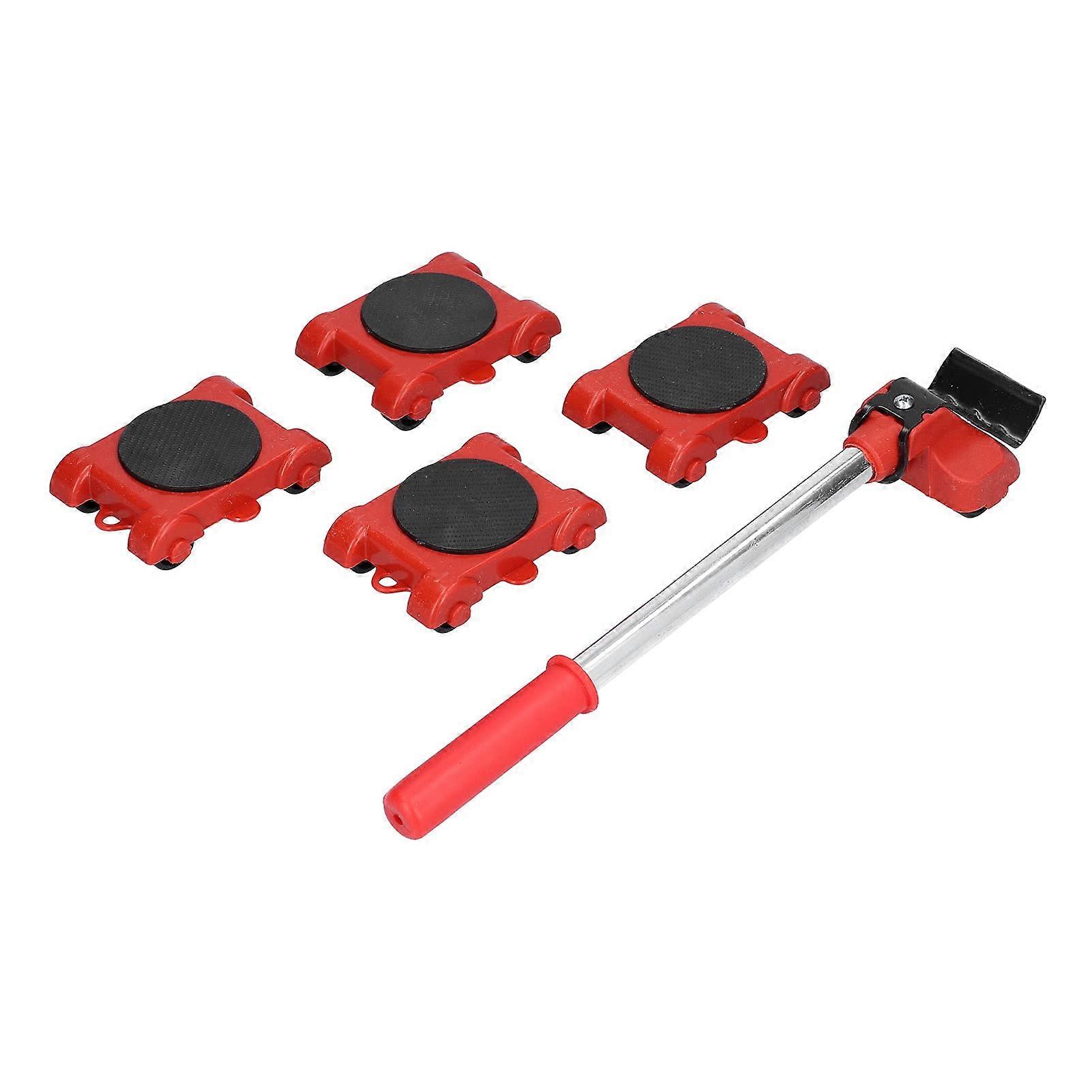 5Pcs Furniture Moving Lifter Adjustable Height Heavy Duty Handling Tool With 360 Degree Wheels For Heavy Objects