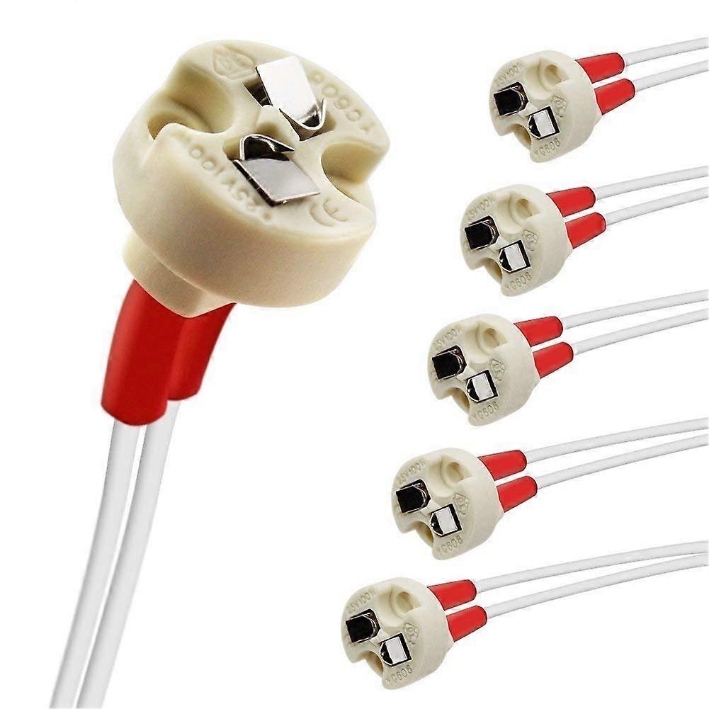 Mini BiPin Socket Pack Of 10 Ceramic Body Up To 75 Watts Compatible With GU5.3 G4 MR11 MR16 LED Halogen Bulbs