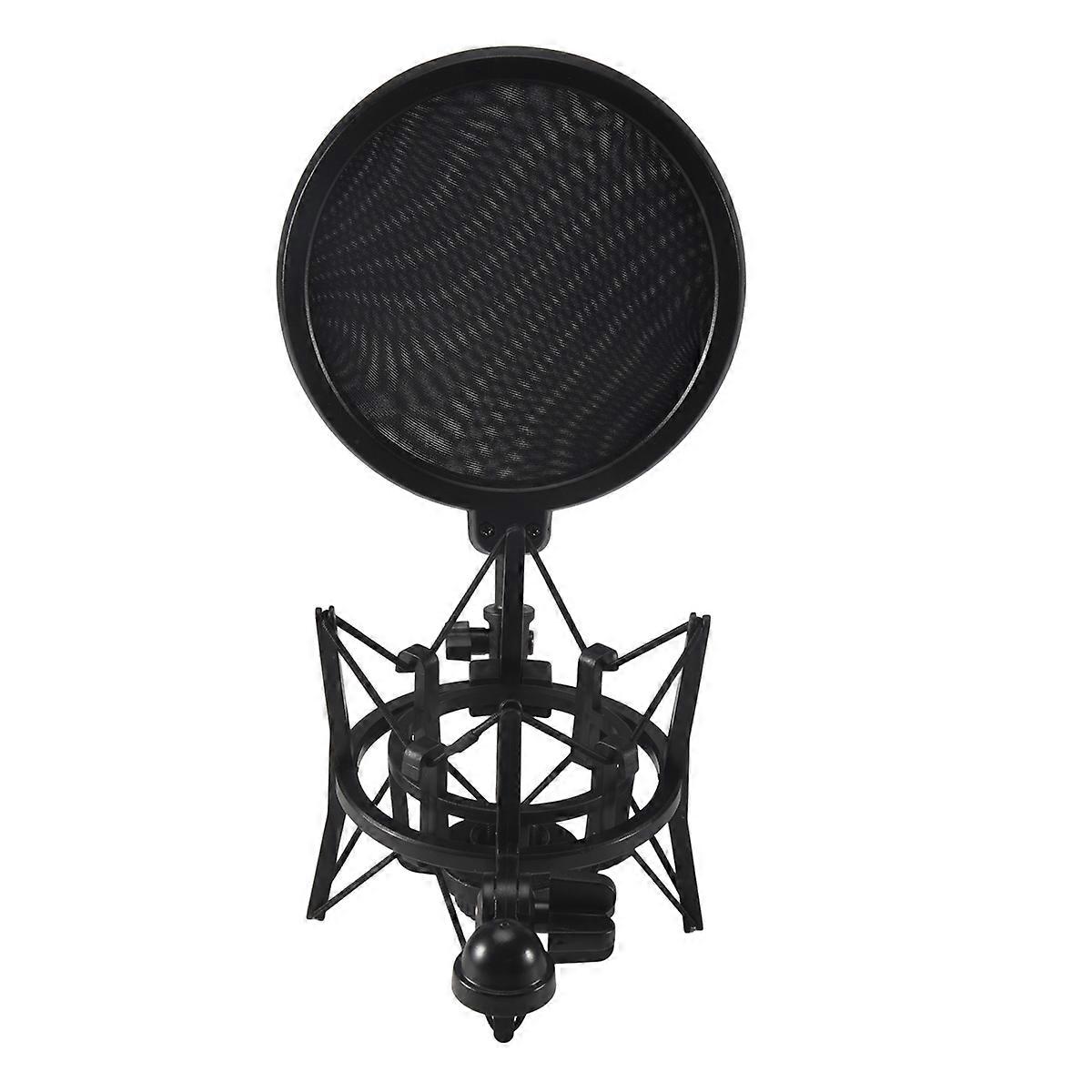 Professional Microphone Mic Shock Mount with Shield Articulating Head Holder Stand Bracket for Studi