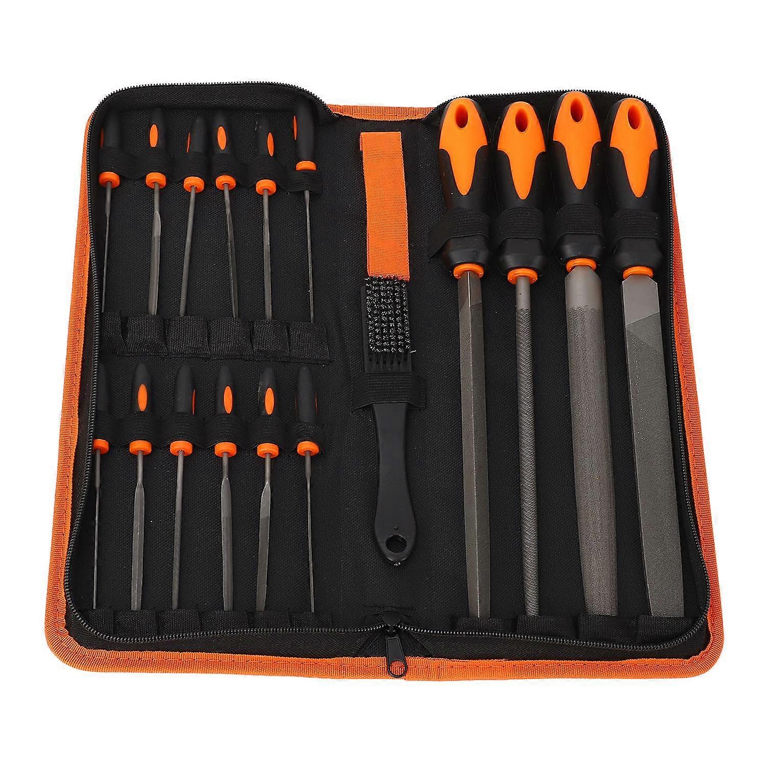18Pcs Files Set Tool T12 Steel Metal Professional Flat Triangular Half Round Large Needle Hand File 