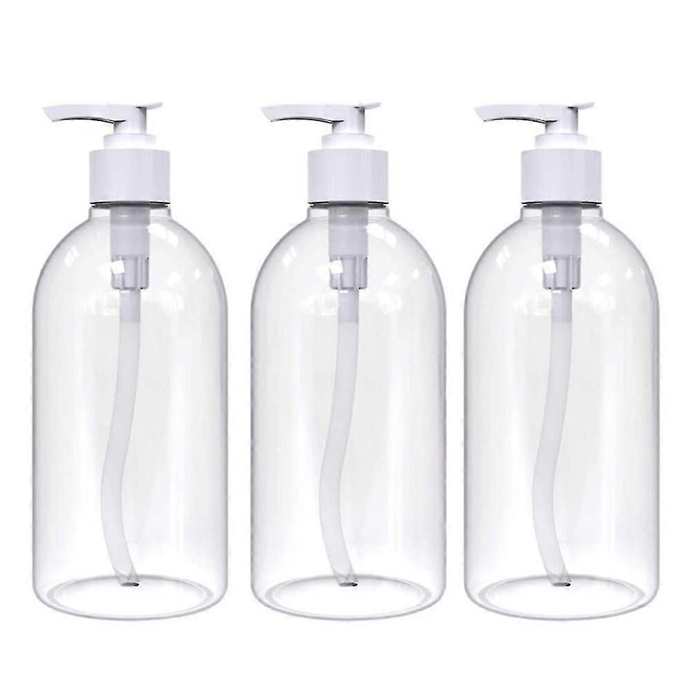 1/3 Pcs 500Ml Refillable Shampoo Bottles Pump Bottles Conditioner Dispenser Empty For Bathroom