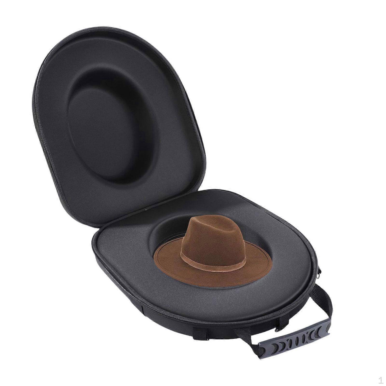 Cowboy Hat Box for Travel with Adjustable Strap Large up to 2 Hats Organizer