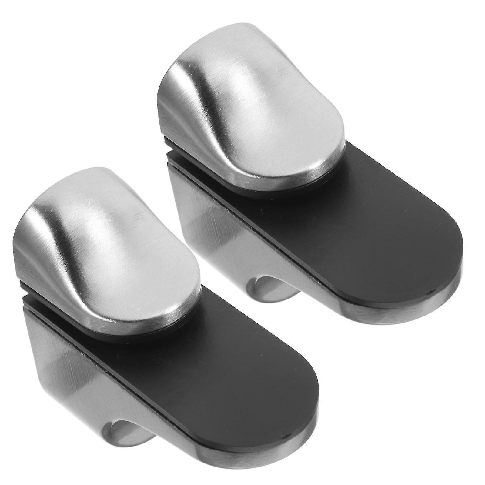 2Pcs Adjustable Glass Shelf Bracket Wall Mounted Shelf Support Silver Zinc Alloy