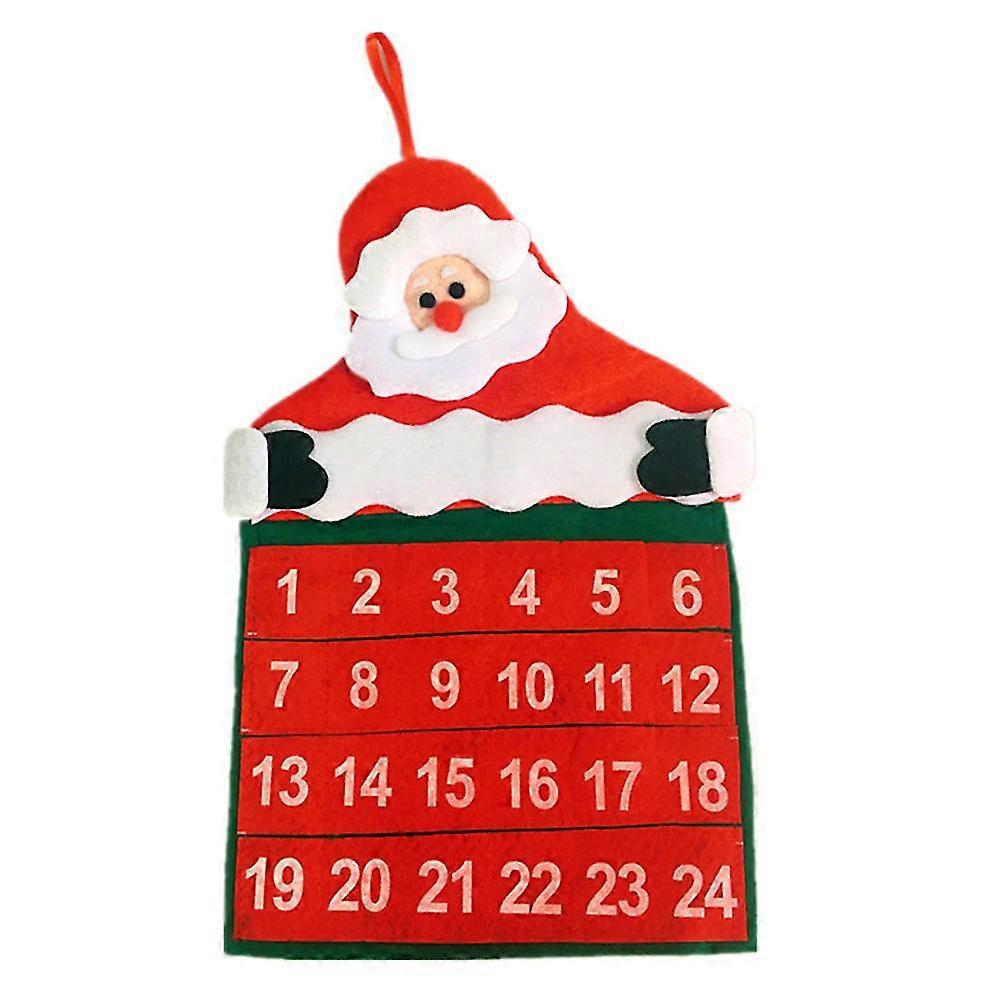 Advent Calendar for Christmas Countdown with Santa Claus Decoration