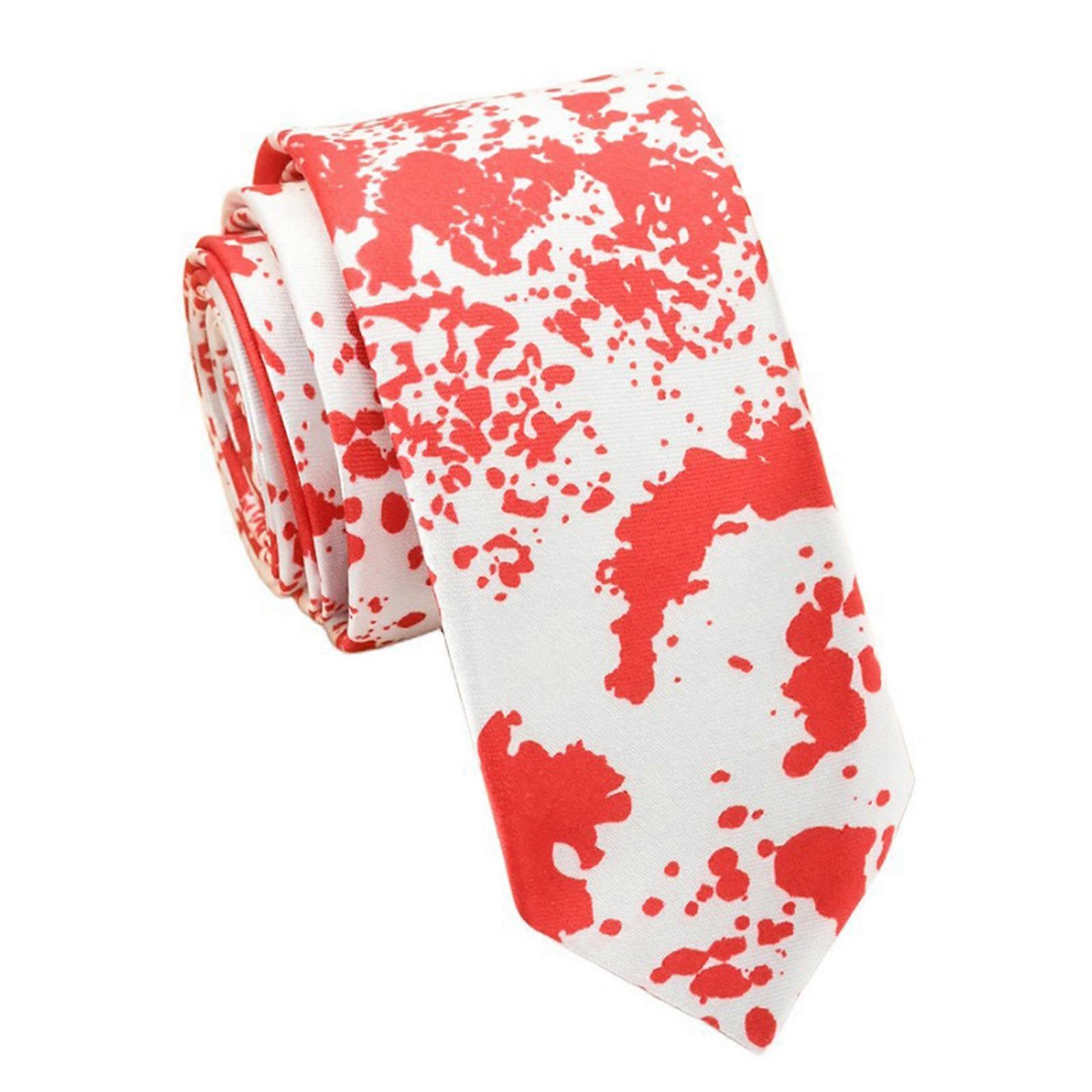 Halloween Theme Men Necktie With Unique Spooky Design Pattern Party Tie Costume Accessory for Formal Event Dressingup Multicolor