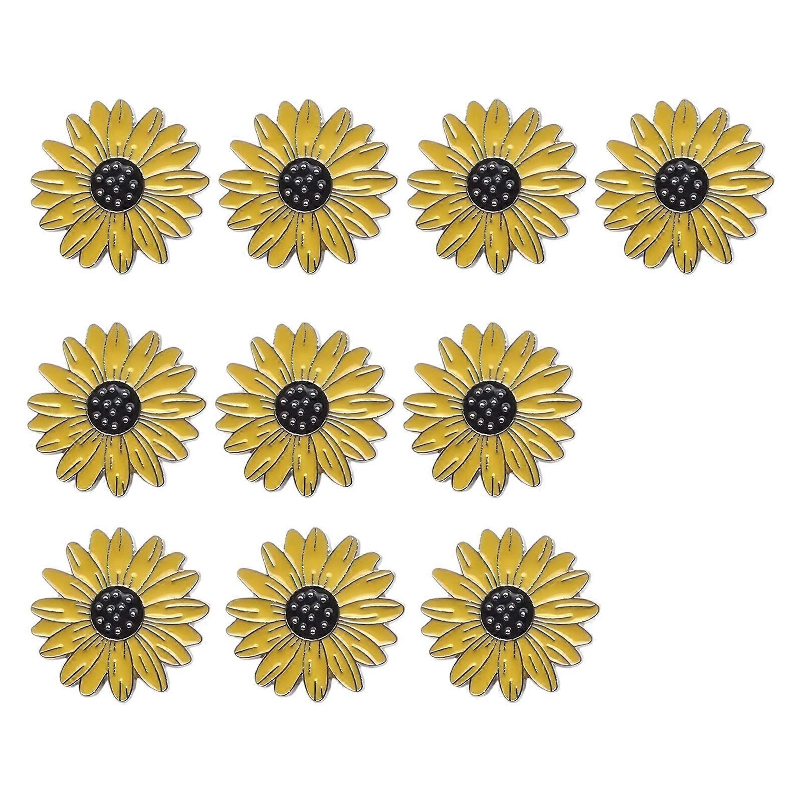 Alloy Sunflower Pin Crafted With Polished Finish Effortlessly Maintenance And Elegant Appeal Multicolor