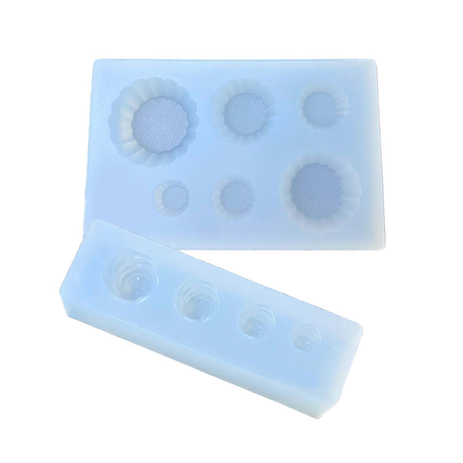 2PCS Silicone Ice Cream Molds Set For Resin Crafts And Jewelry Making Heat Resistant Reusable Baking Texture Tools Multicolor