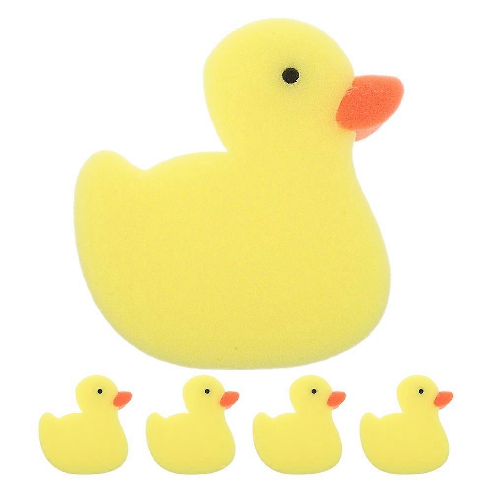 Animal Bath Toys Duck Shape Sponge for Bathing 5Pcs Sponge