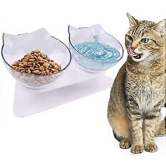 Doppelte Katzennäpfe für Katzen und Hunde, ergonomische, erhöhte Futternäpfe für Katzen, 2 Stück