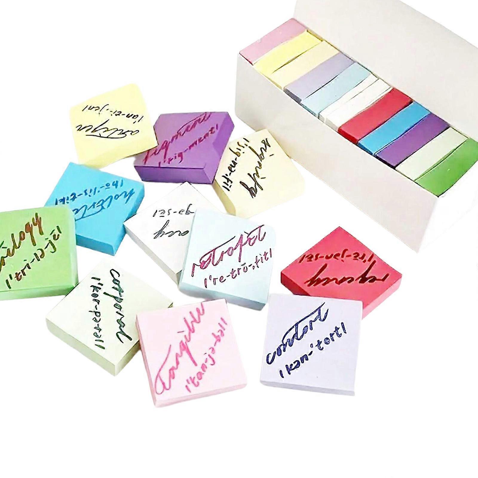 550 Sheets Fluorescent Adhesive Note Paper Square Shaped Adhesive Notepads Colorful Memopad For Office School Supplies Multicolor