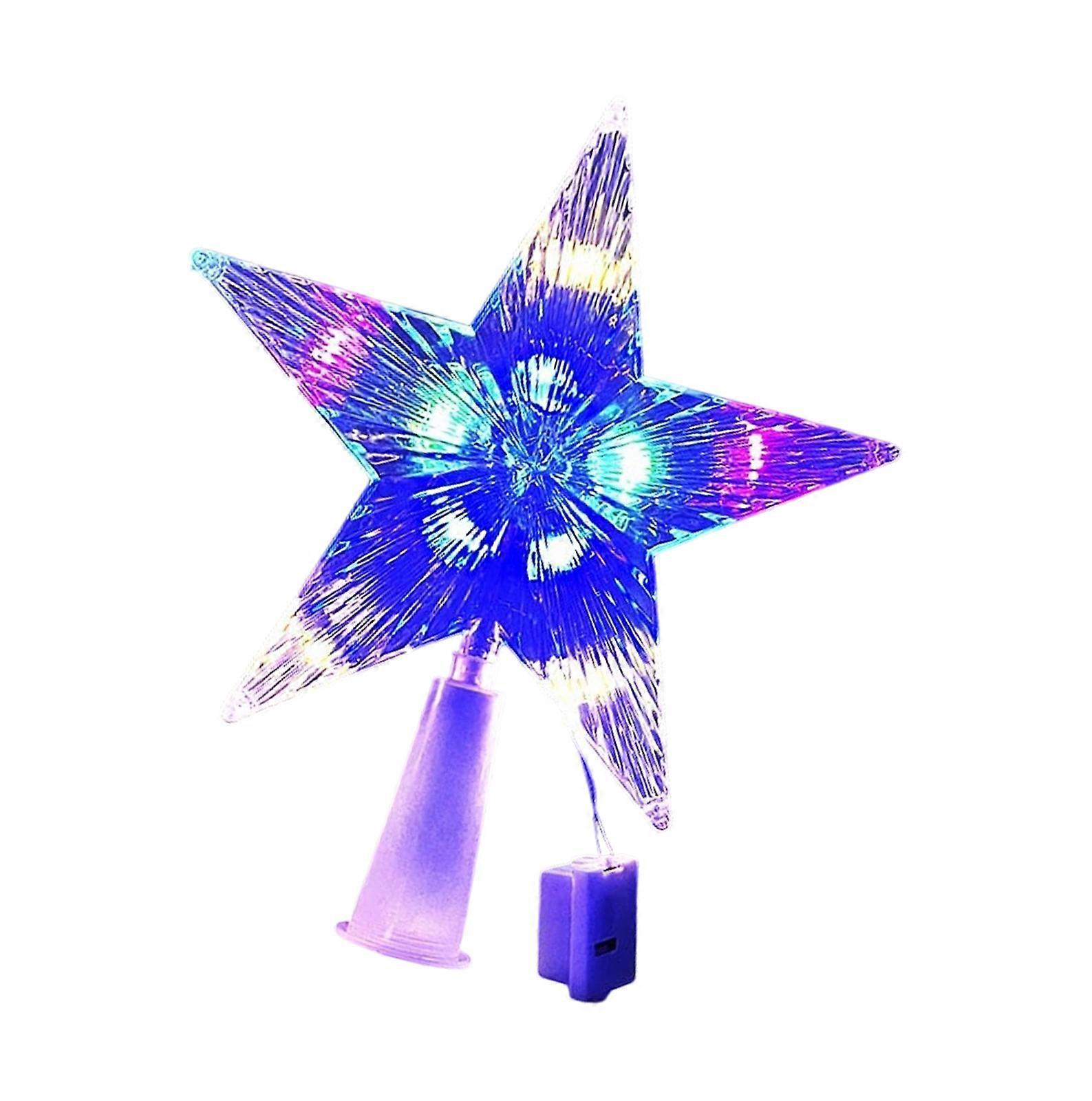 Festive Glowing Five Pointed Star Tree Top With Sparkles Effect LED Glowing Star Lamp Decoration Home Party Supplies  4