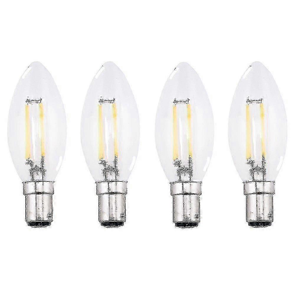 4 قطع من مصابيح الشمعدان LED ذات الفتيل SBC B15 بقوة 4 وات، لون أبيض دافئ 2700 كلفن، مصباح LED صغير ذو فتيل عتيق - زونغ