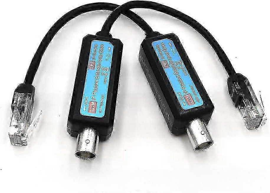 Ip Passive Extender Ethernet Over Coax 1-ch, Ip Network To Coaxial Transmitter Ip Network Converter Fit Cctv Camera Utp Rg59/ Rj45 4-wired 1236 Cable 