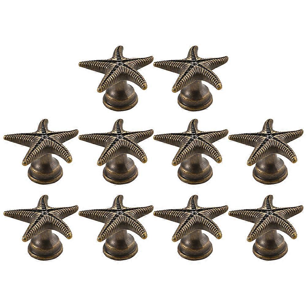 10 pcs Vintage Cabinet Knobs Decorative Knobs Drawer Knobs Dresser Knobs Single Hole Knobs (Sea Star)