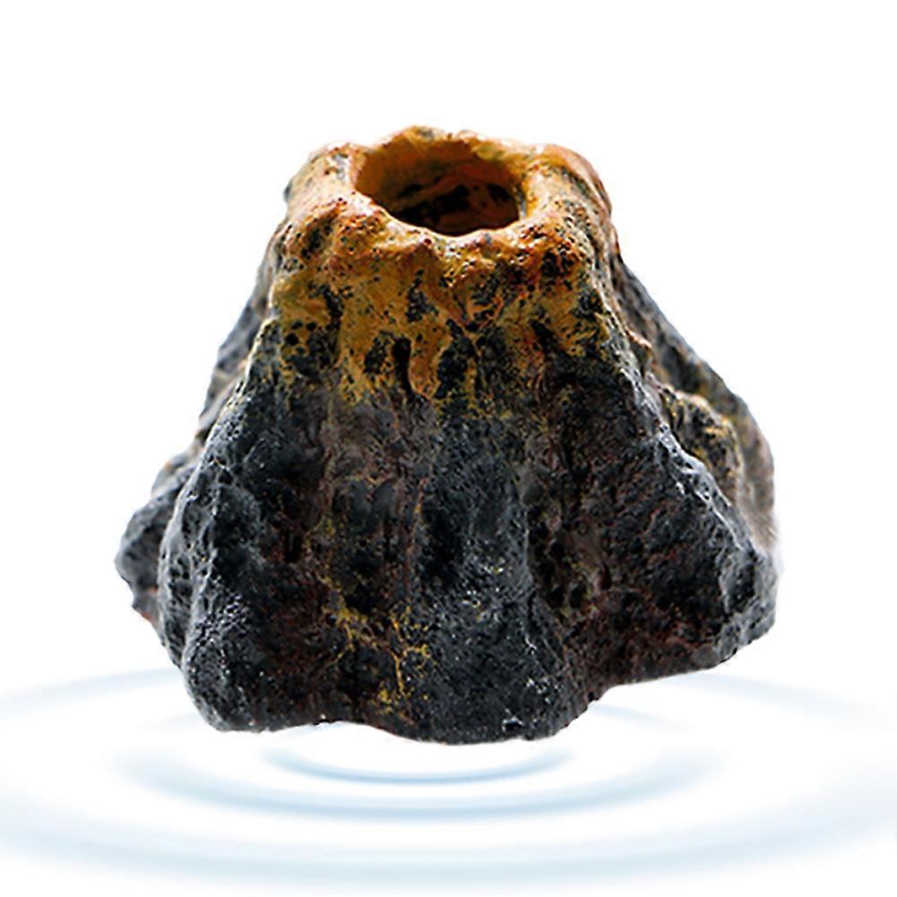 Simulation Bubble Volcano Resin Ornament For Fish Tank Decoration With Realistic Landscape Bubbling Effect