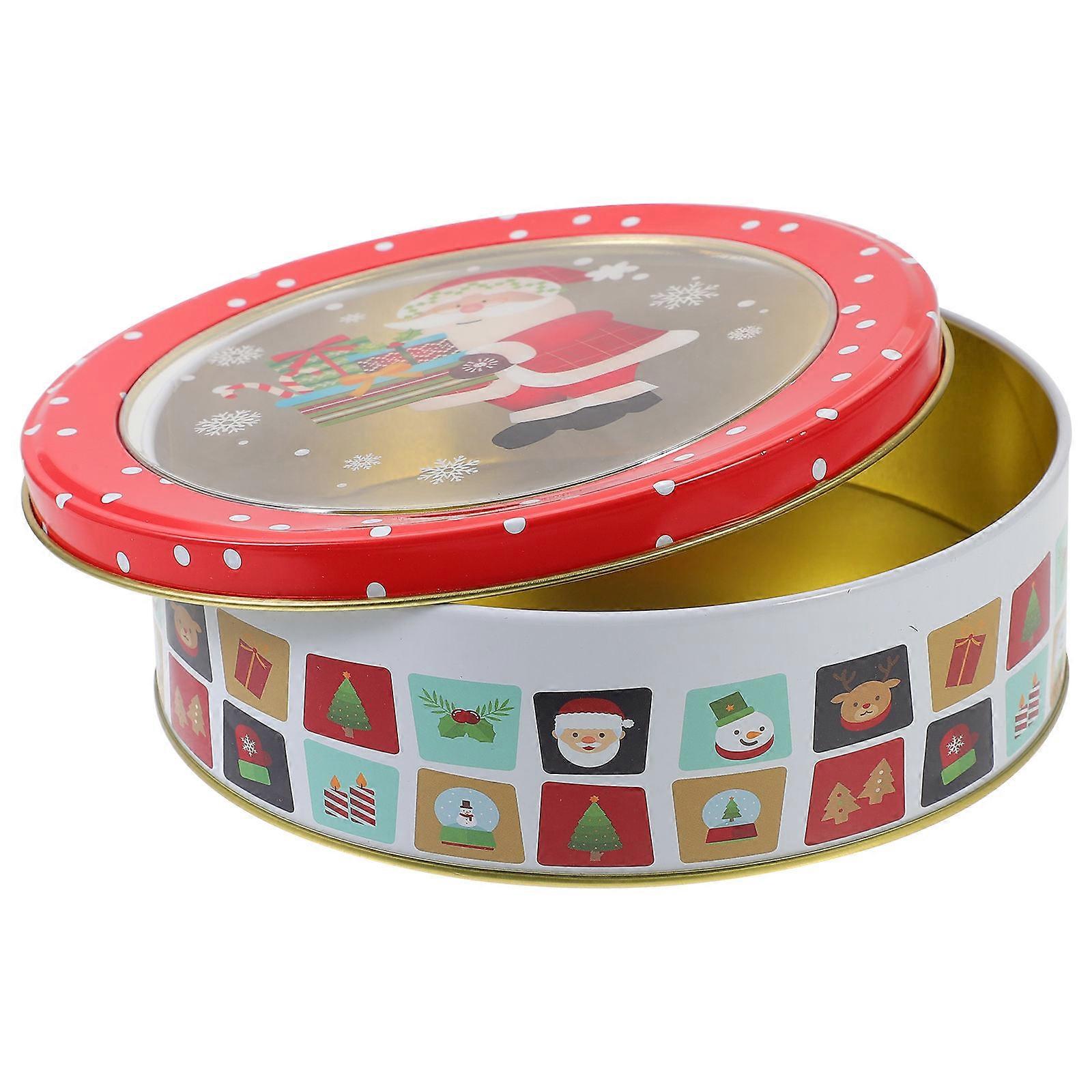 Tin Boxes For Cookies Rectangular Candy Container For Holiday Decoration Multi Iron 1Set