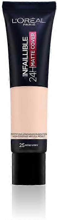 2 x New L'Oreal Infallible 24H Matte Cover Foundation 30ml - 25 Rose Ivory