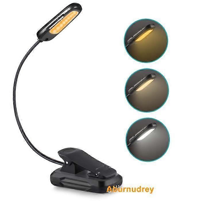 Reading light - Rechargeable - 3 brightness modes - 360 flexible neck