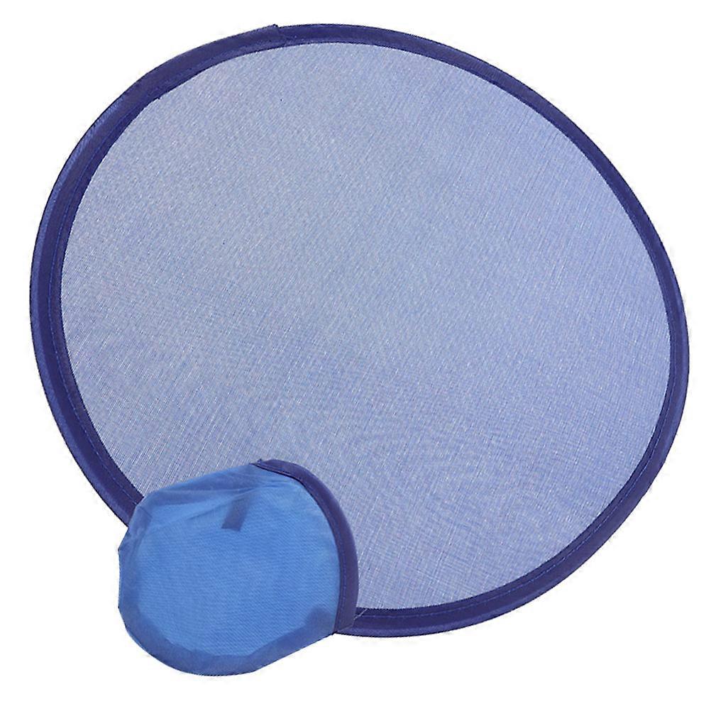Blue Folding Round Fan for Handheld Cooling Portable and Lightweight