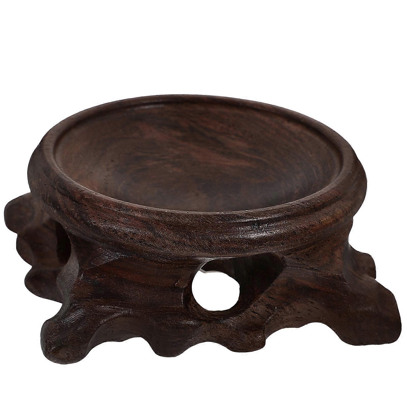 Krystalkugle Display Stand Træ Base Sphere Globe Stone Holder Bakke Dekoration