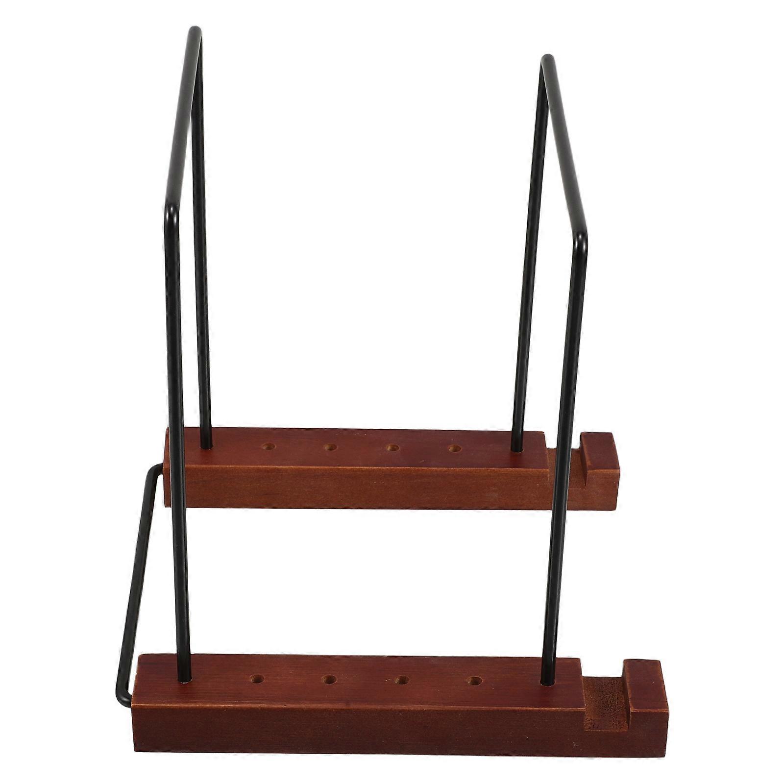 Black Vinyl Record Rack for Display Wooden Storage Rack