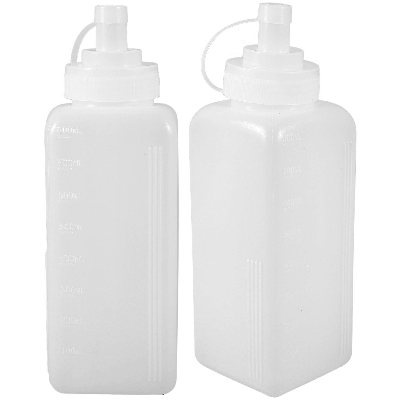 Transparent Plastic Sauce Squeeze Bottle for Sauce Storage 2Pcs Set