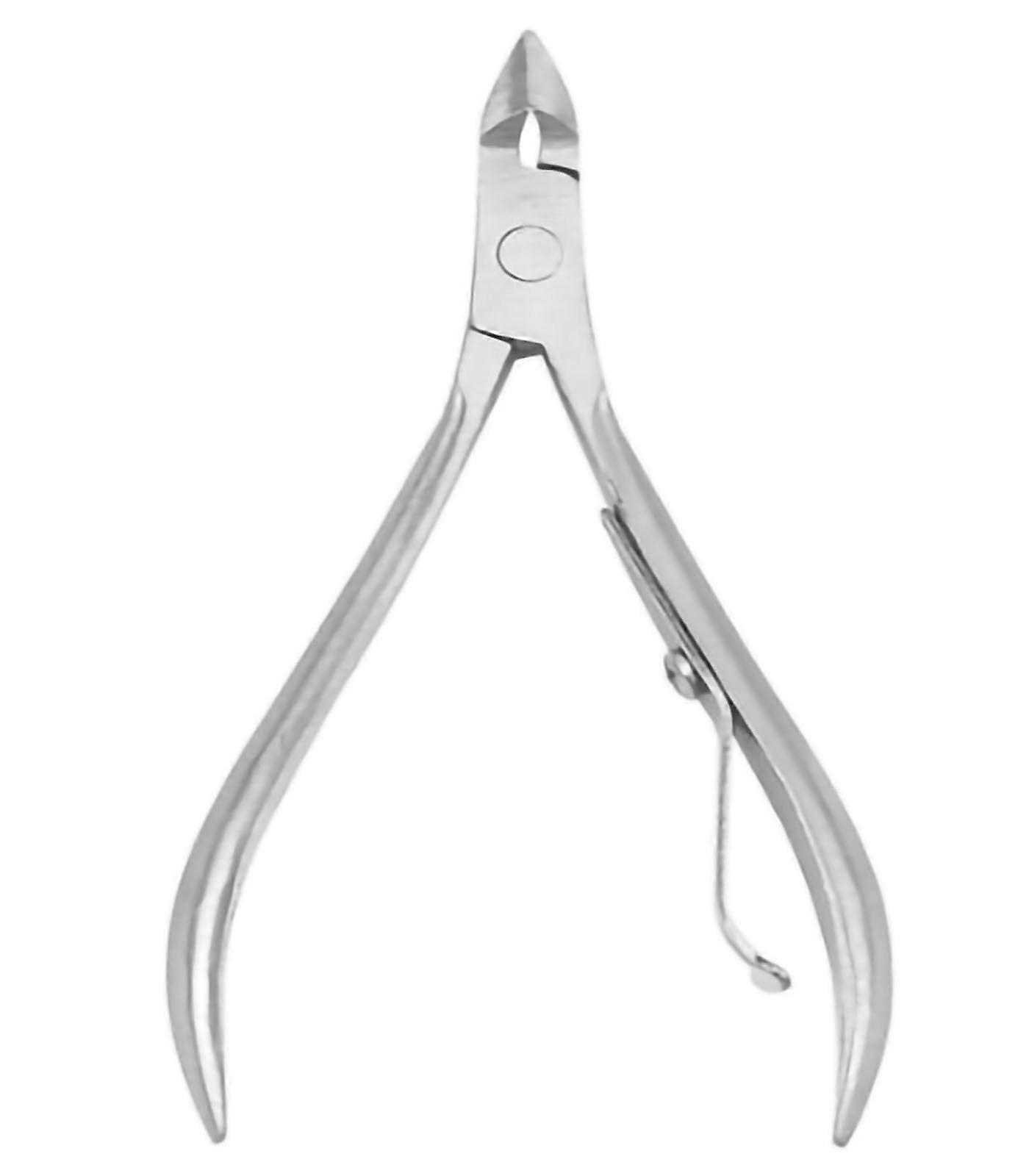 Professional Stainless Steel Cuticle Nipper with Precision Curved Blade and Dual Spring for Manicure