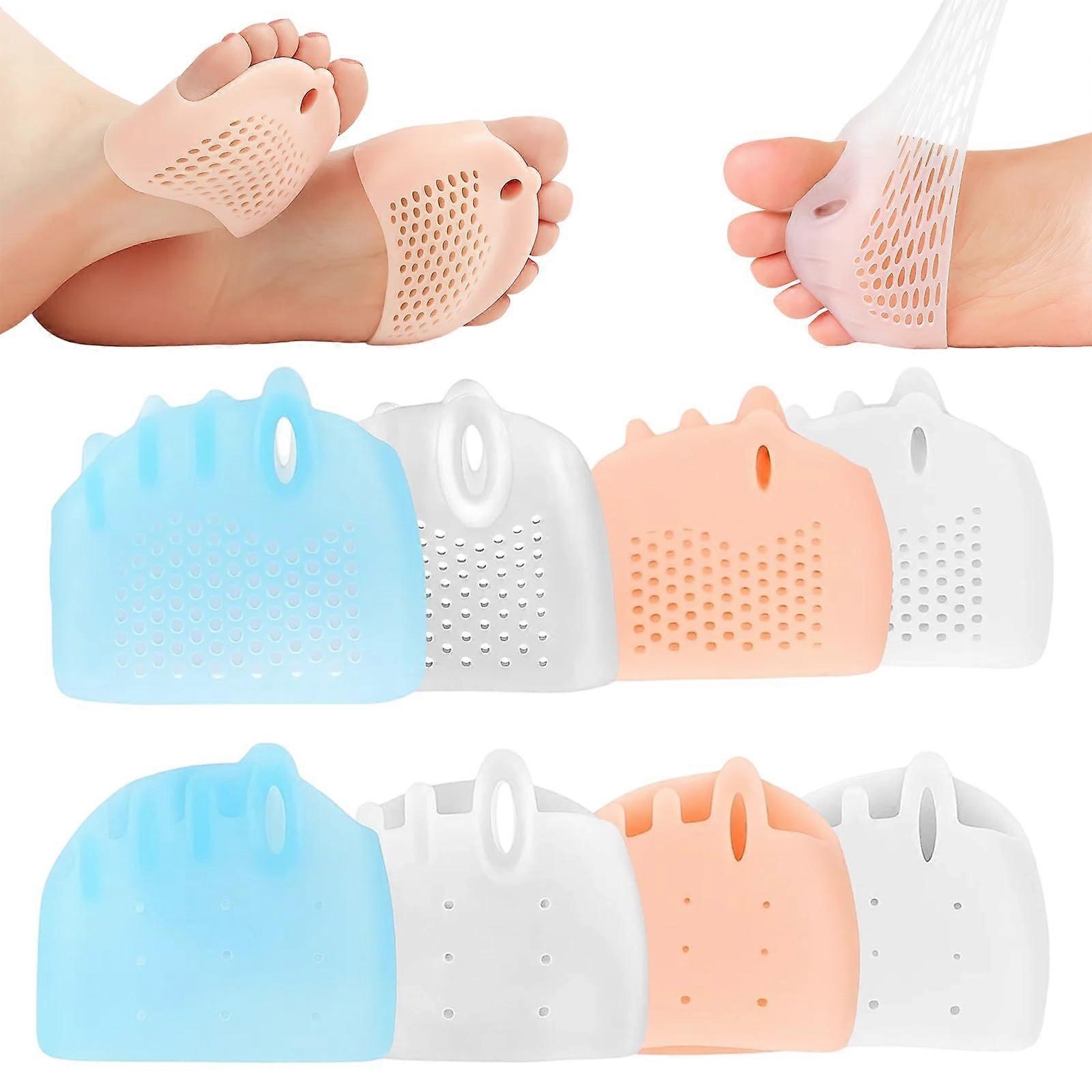 Toe Separators and Metatarsal Pads 4 Pairs Silicone Gel for Toe Alignment Pain Relief in 4 Colors