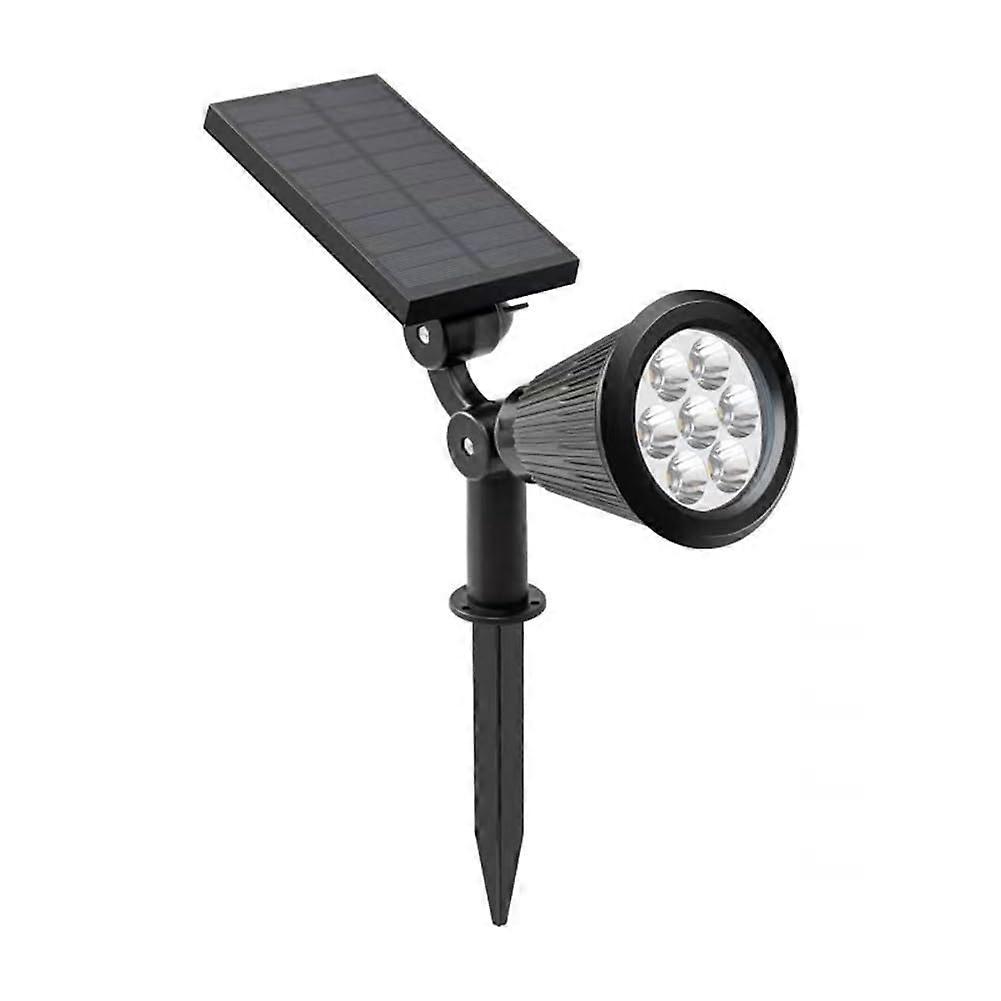 Solar Garden Spotlight 7 LED Outdoor IP65 Waterproof Ground Plug Light Adjustable Brightness Ref: 3918