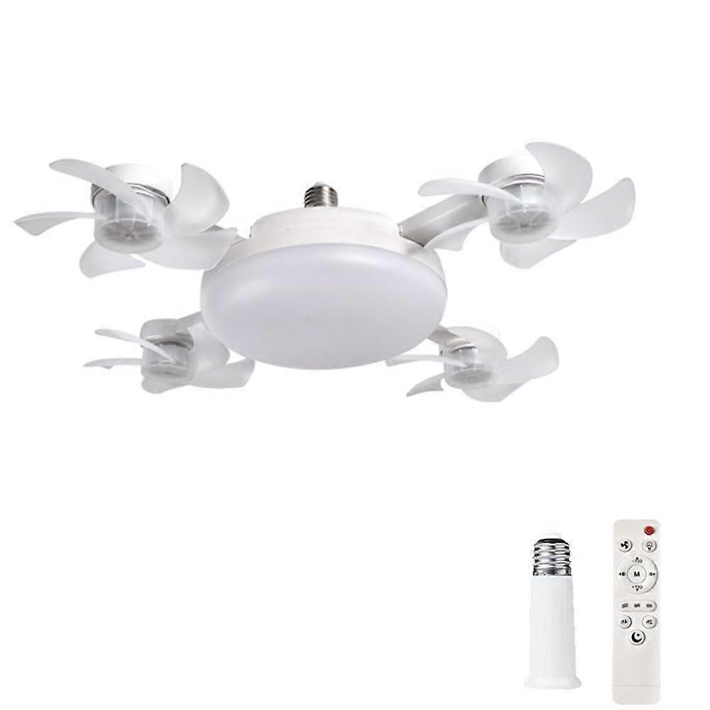 Drone Shaped Fan with Remote Control, 3 Speed LED Ceiling Light, Dimmable E27 Small Ceiling Fan for Bedroom, Dining Room, Living Room