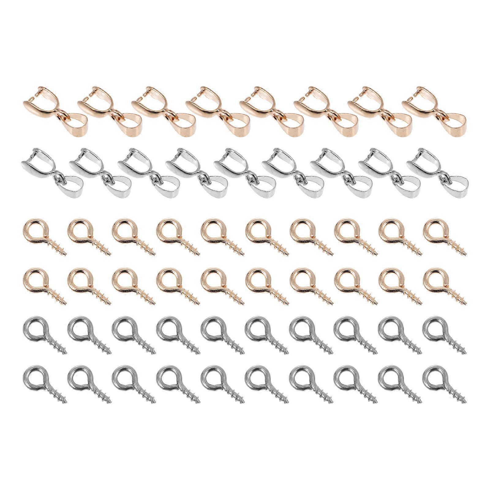 DIY Screw Eye Pin Alloy Claw Clasps for Craft 2Sets Assorted Color